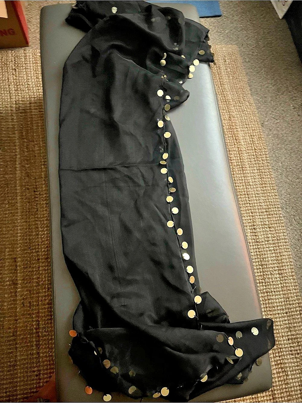 Black and Gold coin long scarf